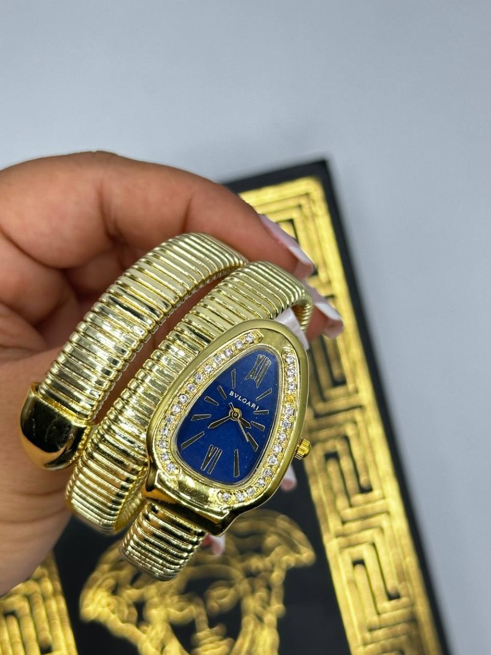 Bvlgari Serpenti Yılan Saat (Gold/Mavi)