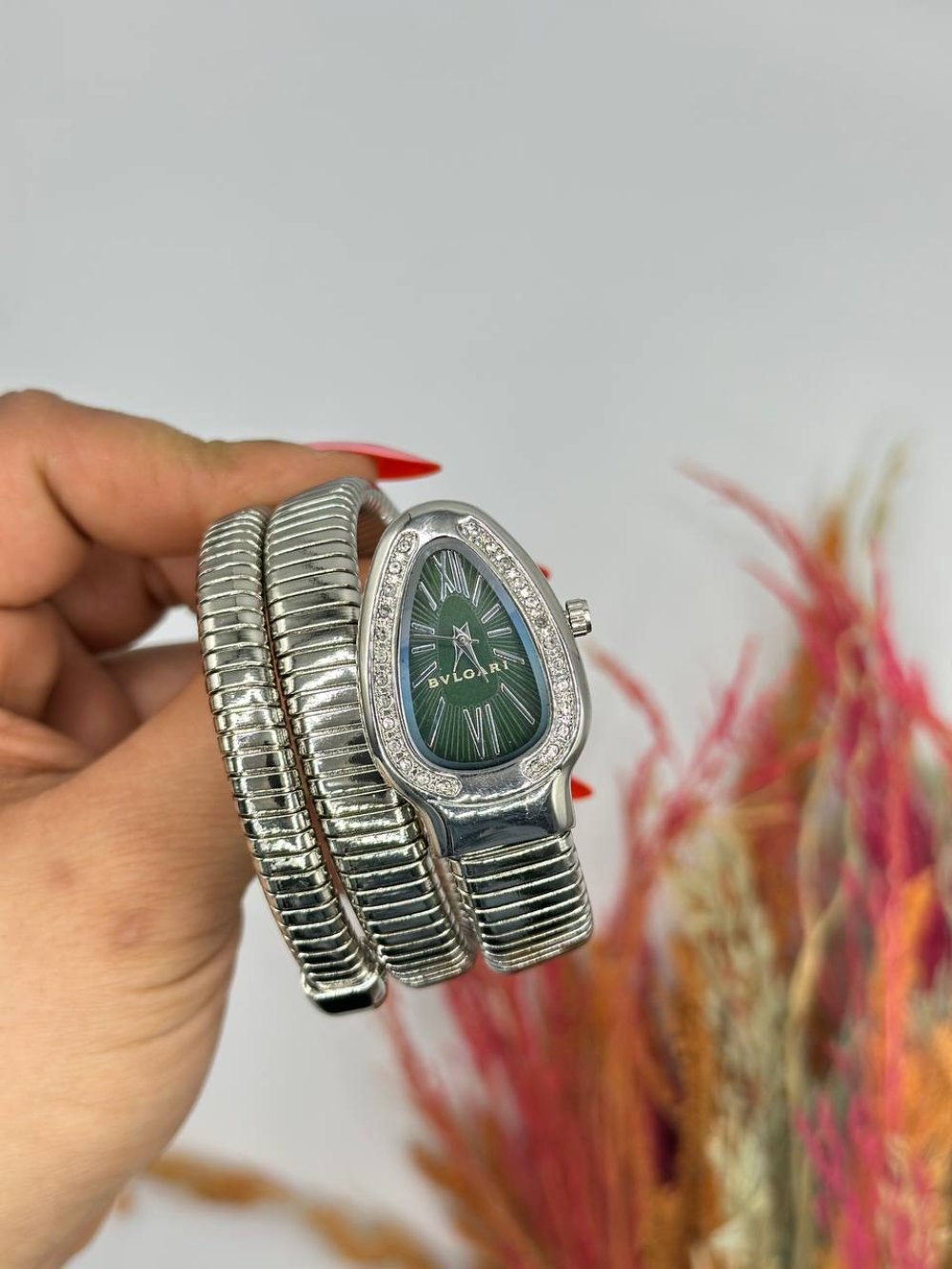 Bvlgari Serpenti Yılan Saat (Silver/Yeşil)