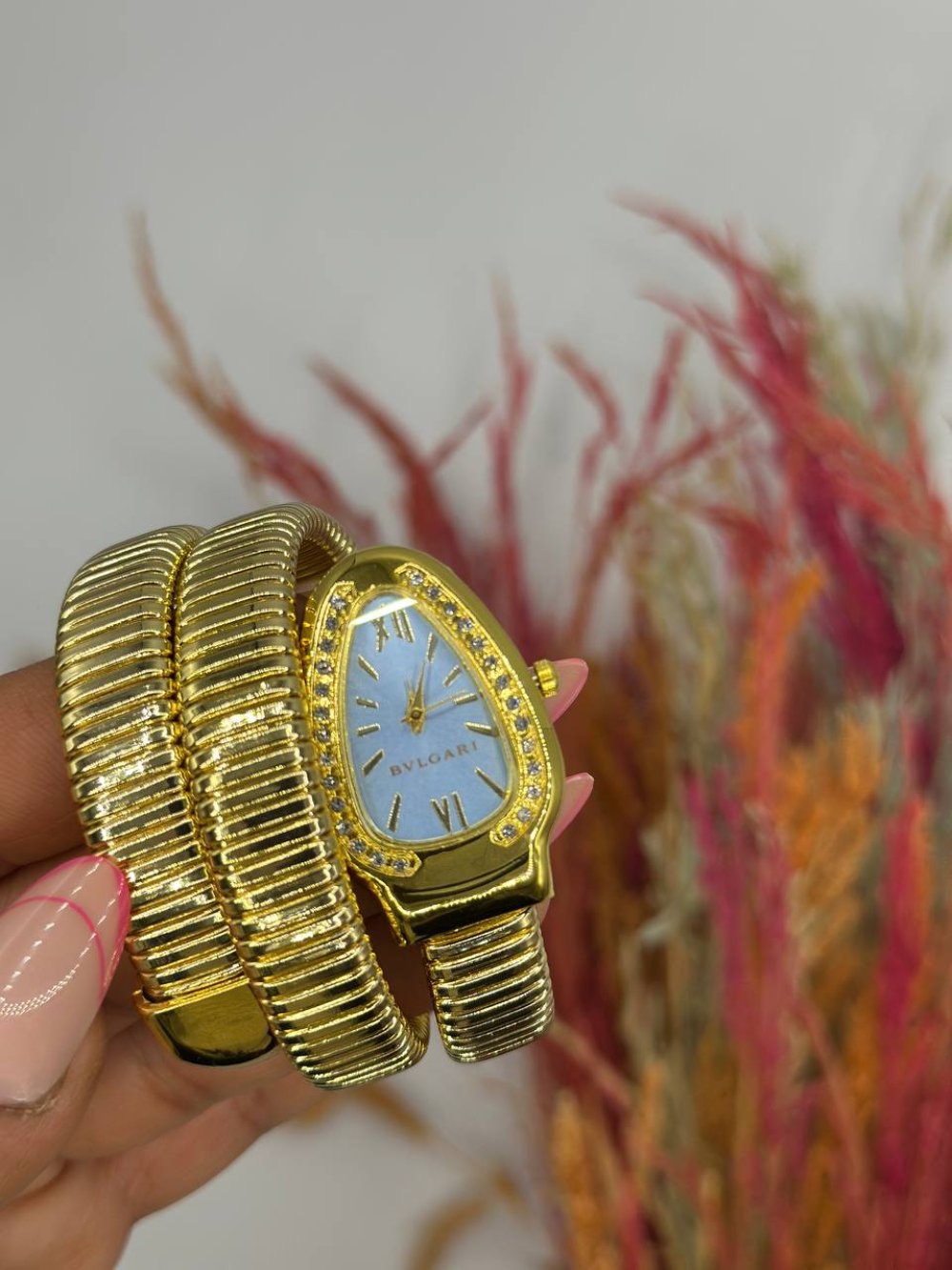 Bvlgari Serpenti Yılan Saat (Gold/Beyaz)