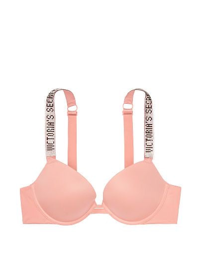 Victoria Secret Taşlı Push Up İç Çamaşırı (Pudra Pembesi)